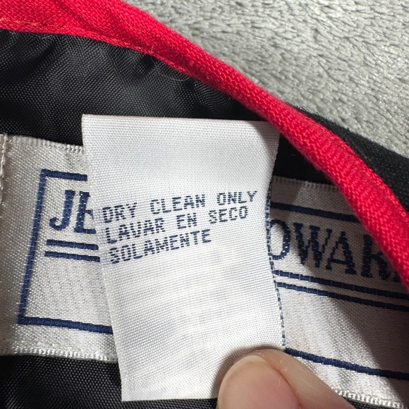 Jessica Howard Petite 12P Black Linen Cherry Embroidered Dress Retro Pinup - Picture 4 of 9